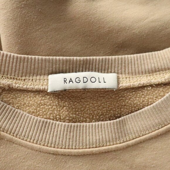 Ragdoll‎ LA Women's Sz M Tan Fleece Crewneck Pullover Stretch Ribbed Sweater - Picture 10 of 12